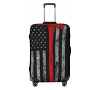 Wangxyozdp Copertura per bagagli da viaggio con stampa di ascia da pompiere con bandiera rossa da 45,7 a 81,7 cm, Nero , M