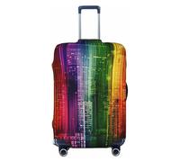 Wangxyozdp Copertura per bagagli da viaggio con stampa di città arcobaleno, Nero , S