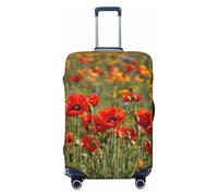 Wangxyozdp Copertura per bagagli da viaggio con stampa di papaveri e fiori, 45-81 cm, Nero , XL