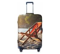 Wangxyozdp Copertura per bagagli da viaggio con stampa di scene di sedia da spiaggia, copertura protettiva per valigie, 45-81 cm, Nero , M