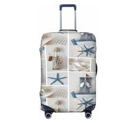 Wangxyozdp Copertura per bagagli da viaggio con stampa di un faro con conchiglie e conchiglie e stelle marine 45-81 cm, Nero , M