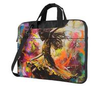 Wangxyozdp Dance With Music Print Borsa a tracolla per computer portatile, borsa messenger con tasca per accessori, 13/14/15,6 pollici, Nero , 13 inch