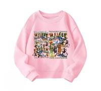WANGYFAN Felpa a Maniche Lunghe da Bambino per Primavera e Autunno, con Stampa Cartoon Italiana e Brainrot Tralalero Tralala Tung Tung Tung Sahur,Rosa,150cm