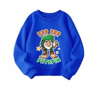 WANGYFAN Felpa Girocollo per Ragazzo e Ragazza, Top con Animali Italiani e Brainrot per Abbigliamento Bambini, Stagione Primavera/Autunno,Blue2,120cm