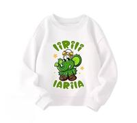 WANGYFAN Felpa Girocollo per Ragazzo e Ragazza, Top con Animali Italiani e Brainrot per Abbigliamento Bambini, Stagione Primavera/Autunno,Bianca,150cm