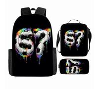 WANGYFAN Set di zaini per bambini, con uno zaino stampato con cartoni animati, una borsa a tracolla e un astuccio, adatto sia per ragazzi che per ragazze,Style 10