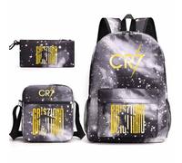 WANGYFAN Set zaino scolastico 3 pezzi per tifosi di calcio, zaino impermeabile con borsa a tracolla e astuccio, zaino resistente per l'uso quotidiano a scuola per adolescenti, regalo,B1