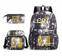 WANGYFAN Set zaino scolastico 3 pezzi per tifosi di calcio, zaino impermeabile con borsa a tracolla e astuccio, zaino resistente per l'uso quotidiano a scuola per adolescenti, regalo,F1