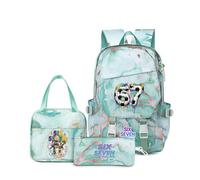 WANGYFAN Set zaino scolastico 3PCS 67 six seven MEME, zaino impermeabile con scatola per il pranzo e astuccio, zaino resistente per adolescenti,A7