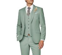 Wangyue Abito da Uomo 3 Pezzi Slim Fit per Uomo Formale Abito da Lavoro Matrimonio Sposo Ballo Smoking Cena Festa, Verde Salvia., L