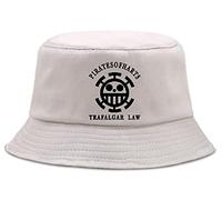 WANHONGYUE Anime One Piece Monkey D Luffy Bucket Hat Cappello da Pesca Tesa Larga UPF50 + Cappello da Sole Estivo Pieghevole Cappello Pescatore Beige/2