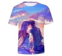 WANHONGYUE Anime Sword Art Online Sao 3D Printed T-Shirt Short Sleeve Shirts Cosplay Pullover Top Tees 498/5 XXL