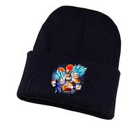 WANHONGYUE Dragon Ball Z Goku Anime Berretto in Maglia Uomo Donna Unisex Cappello Invernale Berretto in Jersey Leggero Slouch Beanie Watch Hat Nero/21