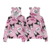 WANHONGYUE Kuromi Felpa con Cappuccio Stampa di 3D di Cartoon Hoodie Sweatshirt Carino Orecchie di Gatto Maglia Manica Lunga di Tuta per Donna Ragazza, Colore/6, XL