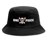 WANHONGYUE One Piece Monkey D Luffy Anime Bucket Hat Cappello da Pesca Tesa Larga UPF50 + Cappello da Sole Estivo Pieghevole Cappello Pescatore Nero/5