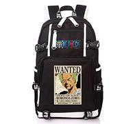 WANHONGYUE One Piece Roronoa Zoro Anime Laptop Backpack Borsa da Scuola Zaino Studente Zaini Casual Viaggio Zainetto Nero-9