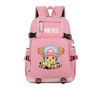 WANHONGYUE One Piece Tony Tony Chopper Anime Laptop Backpack Borsa da Scuola Zaino Studente Zaini Quotidiano Viaggio Zainetto Rosa-2