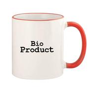 WANJIBAO Bio Product - Tazza da caffè colorata con bordo e manico, 325 ml, colore: Rosso