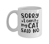 WANJIBAO Cat Owner - Tazza da caffè in ceramica da 325 ml - Cat Said No - amante dei gatti, proprietario di un negozio di animali