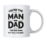 WANJIBAO Tazza da caffè divertente con scritta "Dad the Man The Old Man", 325 ml