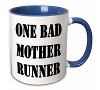 WANJIBAO Tazza da caffè divertente in ceramica con scritta "One Bad Mother Runner", 325 ml