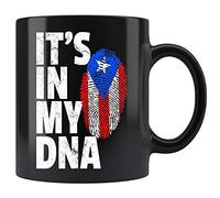 WANJIBAO Tazza da caffè Its in My Dna con bandiera del Porto Rico, tazza da caffè da 325 ml, tazza da tè da 325 ml