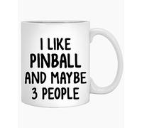 WANJIBAO Tazza da caffè Mellowbasic I Like Pinball e Maybe 3 People Divertente Pinball Tazza da caffè Pinball per gli amanti del flipper classica tazza in ceramica da 325 ml