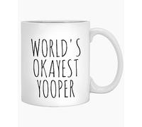 WANJIBAO Tazza da caffè Yooper tazza con scritta "Worlds Okayest Up Upper Peninsula Michigan", divertente tazza da caffè in ceramica bianca, 325 ml