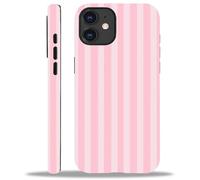 WANKBLC Compatibile con iPhone 11 Matte Case per Girl Boy Full Body Design Morbido Silicone Drop Shock Scratch Protezione Crazy Pattern Crema e Rosa Strisce Geometriche Linea Verticale