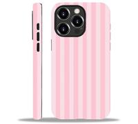 WANKBLC Compatibile con iPhone 13 Pro Max Matte Case per Girl Boy Full Body Design Morbido Silicone Drop Shock Scratch Protezione Crazy Pattern Crema e Rosa Strisce Geometriche Linea Verticale