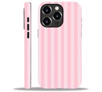 WANKBLC Compatibile con iPhone 14 Pro Max Matte Case per Girl Boy Full Body Design Morbido Silicone Drop Shock Scratch Protezione Crazy Pattern Crema e Rosa Strisce Geometriche Linea Verticale