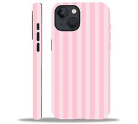 WANKBLC Compatibile con iPhone 15 Matte Case per Girl Boy Full Body Design Morbido Silicone Drop Shock Scratch Protezione Crazy Pattern Crema e Rosa Strisce Geometriche Linea Verticale