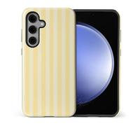 WANKBLC Compatibile con Samsung Galaxy S25 FE Custodia opaca per Ragazza Ragazzo Design a corpo intero in morbido silicone Drop Shock Scratch Protection Crazy Pattern Giallo e Crema Strisce