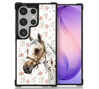 WANKBLC Compatibile con Samsung Galaxy S26 Ultra Case, antiurto protettiva per uomo donna antiscivolo per Samsung Galaxy S26 Ultra Crazy Pattern Spring Floral Vintage Cream Brown Spots Horse