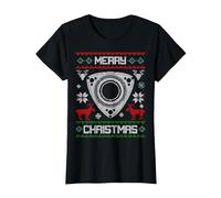 Wankel Motore Buon Natale Motore Meccanico Fun Maglietta, Donna, Nero, S
