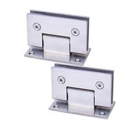 WANLIAN 2 cerniere di ricambio per porte di vetrine, armadietti, vetrine, vetrine, vetrine, porte doccia, in vetro, resistenti, da parete a vetro (cerniera-argento, 2 pezzi)