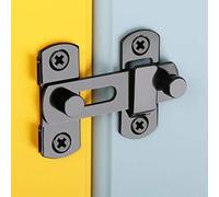 WANLIAN Chiusura a conchiglia in acciaio al carbonio, serratura a maniglia per porta, serratura a doppia piega, serratura scorrevole per porta (nero piccolo)