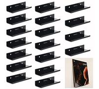 WANLIAN Confezione da 18 supporti da parete in vinile acrilico, supporto galleggiante per dischi in acrilico, durevole, facile da installare, supporto galleggiante (nero)