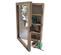 WANLIAN Cornice per ombre con acrilico 28 x 40,6 cm, in legno, con 3 ripiani staccabili e retro in lino, cornice profonda da parete per foto memorabilia (carbonizzata)