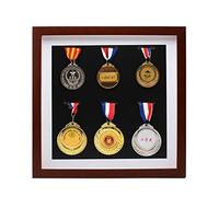 WANLIAN Espositore per medaglie, espositore in Legno massello con Cornice Profonda, espositore per medaglie Militari, medaglie per corridori, medaglie Sportive, medaglie per la Maratona, medaglie