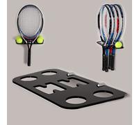 WANLIAN Rastrelliera per racchette da tennis da parete, in acrilico, montaggio a parete, con accessori di fissaggio (nero positivo)