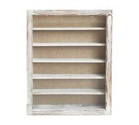 WANLIAN Shadow Box Cornice con acrilico 40,6 x 50,8 cm, in legno, con 5 ripiani staccabili e retro in lino, cornice da parete profonda per foto, cimeli (bianco)