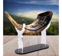 WANLIAN Shofar Rams - Supporto per corno in acrilico, espositore per corno shofar, supporto per shofar (nero)