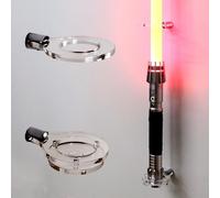 WANLIAN Supporto per spada laser in acrilico trasparente da parete, espositore verticale a 1 foro (adatto per spade laser con diametro inferiore a 53 mm), adatto per montaggio a parete