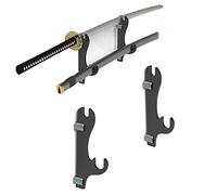 WANLIAN Supporto per spada samurai a parete a due strati, gancio per spada, stand per spada, supporto adatto a tutte le spade (nero, 1 paio)