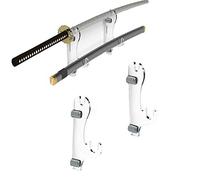 WANLIAN Supporto per spada samurai a parete a due strati, gancio per spada, stand per spada, supporto adatto a tutte le spade (trasparente, 1 paio)