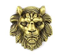 WANLIAN Testa di leone Fibbia per cintura Animale selvatico Cowboy occidentale Nativo americano Ottone, 2,5 pollici 3 pollici, Uso quotidiano solo per persone normali e magre