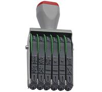 WANLIAN Timbro con data, dimensioni 43 x 7 mm, grigio e nero, timbro numerico a 6 linee intercambiabili, ideale per spedizioni, ricevimenti, ufficio, insegnanti e aziende (timbro in gomma a rullo a 6