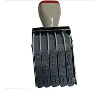 WANLIAN Timbro numerico classico, 7 mm, 5 nastri in gomma, modificabile (0-9) 10 cifre, timbri con data regolabile, dimensioni dell'impronta 35 x 7 mm, multicolore