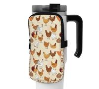 WANLON A Brood of Chickens - Borsa versatile per borraccia, ideale per passeggiate, trekking, yoga, palestra, resistente all'acqua e agli urti, Nero , M, Porta biglietti da visita
